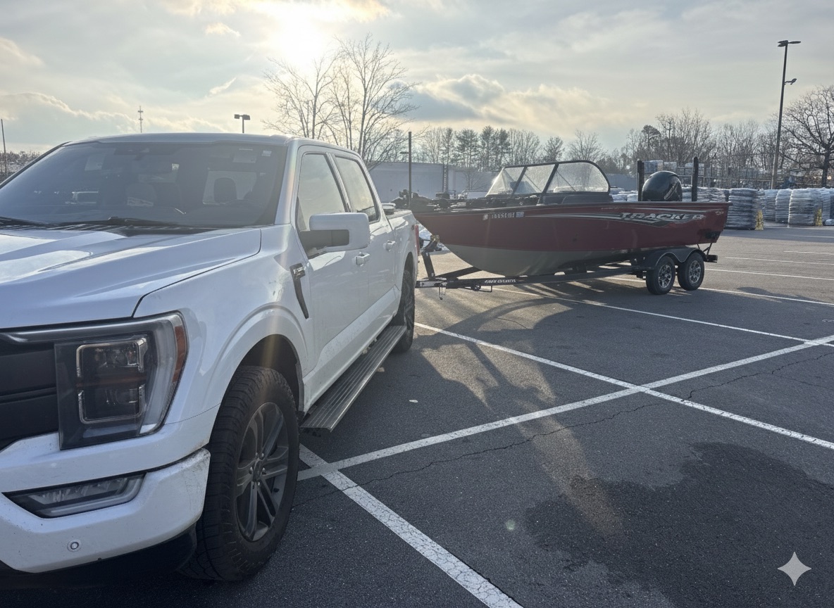 F-150 with boat trailer transport